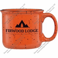 Tasse de feu de camp glaçure mouchetée robuste à revêtement dur tasse en grès design rétro en granit