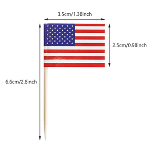 Tùy chỉnh khuôn mẫu trang trí thực phẩm tăm cờ Logo tăm cờ trái cây bánh xiên tre dùng một lần vật liệu gỗ - Product Image 6