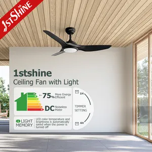 1stshine 48 Inch Small White Black Electric Indoor 5 Speeds Adjustable Remote Control Led Ceiling Fan For Office