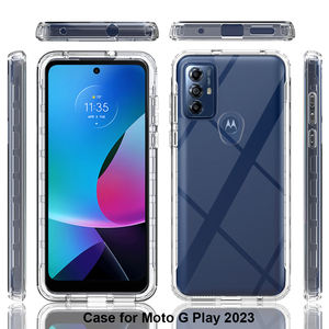Étui de téléphone pour Motorola <span class=keywords><strong>Moto</strong></span> G Play <span class=keywords><strong>2023</strong></span>, personnalisé, tendance, écologique, transparent, anti-chute, résistant aux chocs, TPU+PC - Product Image 3