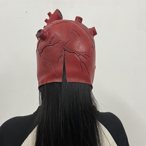 Máscara de cabeza de corazón novedad látex órgano humano tocado Halloween disfraces fiesta accesorios <span class=keywords><strong>vestido</strong></span> extraño - Product Image 6