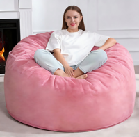 Fauteuil pouf rond en velours côtelé, siège individuel, canapé paresseux portable pour salon, garnissage en éponge, couleur personnalisable, option de taille personnalisée