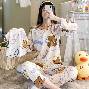 Conjunto de Pijamas para <span class=keywords><strong>Mujer</strong></span>, Pijamas de <span class=keywords><strong>Invierno</strong></span> para <span class=keywords><strong>Mujer</strong></span>, Nueva ropa de dormir, Pijamas estampados de dibujos animados, <span class=keywords><strong>Pijama</strong></span> bonito de manga larga para <span class=keywords><strong>Mujer</strong></span> - Product Image 3