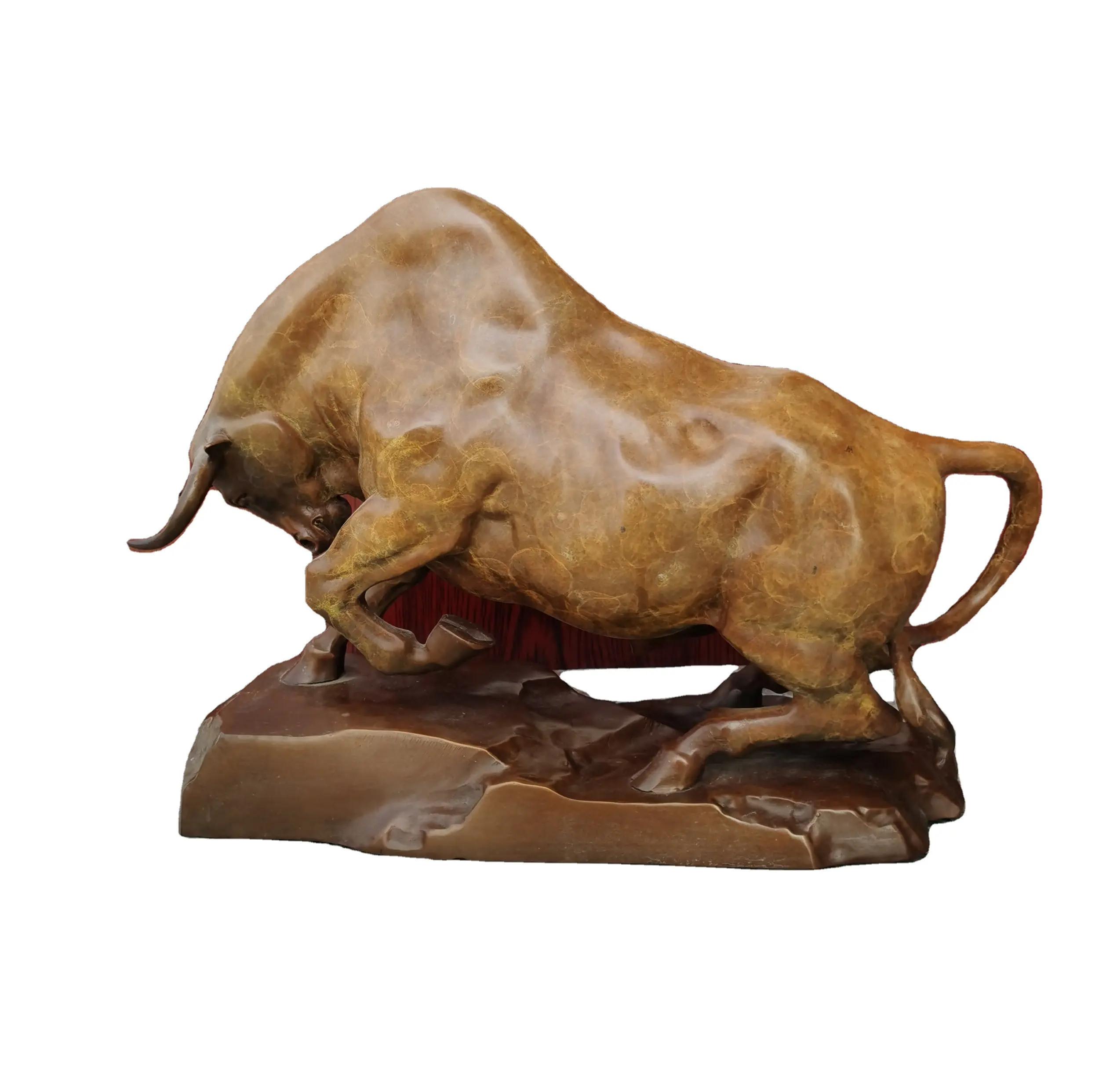 Ornamento in metallo mucca piccola scultura mucca scultura in bronzo dorato wall street bull pit bull statue decor