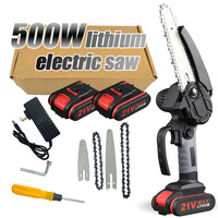 Scie à chaîne électrique au lithium portable 18V 4 pouces 6 pouces Petite scie à chaîne sans fil rechargeable Bricolage Travaux du bois à domicile Alimentée par batterie
