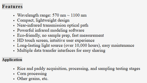 OPTOSKY IR2300 - Yakın Kızılötesi Tahıl Analizörü - Tarımsal üretimde tahıl kalitesini değerlendirmek ve yönlendirmek için kullanılır - Product Image 3