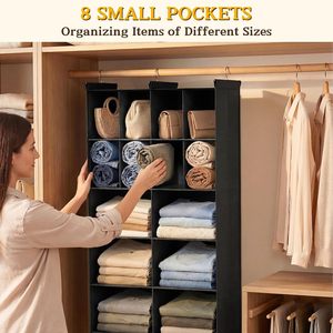 Organizador de Armario Colgante con 16 Compartimentos, Tela No Tejida, Almacenamiento de Ropa, Uso en Dormitorio, Tipo Gancho - Product Image 5