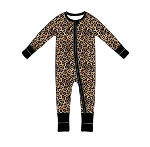 Yihui OEM Custom Baju Tidur Bayi Lengan Panjang Motif Leopard untuk Bayi Perempuan dan Laki-laki Piyama Kasual - Product Image 5