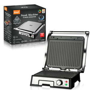RAF 2000W Populaire 180 Degrés Ouverture Plaques Amovibles <span class=keywords><strong>Grill</strong></span> Électrique Bbq <span class=keywords><strong>Panini</strong></span> Presse Steak <span class=keywords><strong>Grill</strong></span> Contact <span class=keywords><strong>Grill</strong></span> Presse - Product Image 1