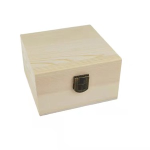 Juego de cajas de almacenamiento de madera, organizador de joyas de color madera natural, caja de embalaje de madera maciza con diseño de tapa abatible para almacenamiento de joyas - Product Image 4