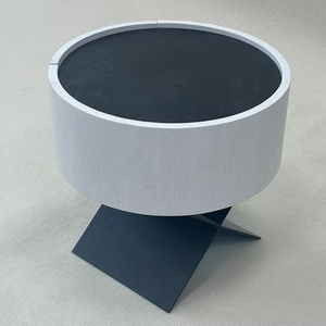 Table de chevet ronde minimaliste <span class=keywords><strong>moderne</strong></span> en bois massif et tissu pour suite de spa et <span class=keywords><strong>décoration</strong></span> de chambre de luxe - Product Image 5