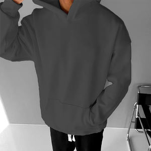 KINGSEN Sweat à capuche zippé surdimensionné pour homme en coton gaufré de haute qualité, en molleton bouclette, broderie 3D, style vintage hiver - Product Image 2