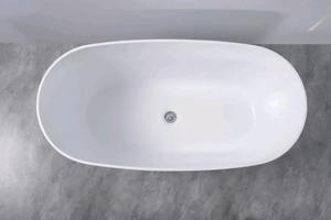 Bañera Moderna Independiente de Superficie Sólida Acrílica con Diseño de Ondas Verticales Elevadas, Reposabrazos de Masaje Combinados para Remojo en Hoteles - Product Image 3