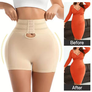 Short de maintien pour femme avec fermeture devant, effet lifting des fesses, faux fessier sexy, rehausseur de hanches, contrôle du ventre, avec coussinets amovibles - Product Image 1