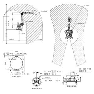 Bras robotisé articulé BRTIRUS2650A, machine industrielle de préhension et de placement à 6 axes, charge utile de 50 kg, poids de 470 kg - Product Image 2