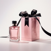 Bouteille de parfum en verre carrée de luxe personnalisée en gros avec pompe de pulvérisation 30ml 50ml ensemble d'emballage de carton de parfum cosmétique rose
