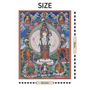 Réplique de Thangka bouddhiste : Portrait de Guanyin à mille mains, collection muséale, sur <span class=keywords><strong>toile</strong></span> carrée haute résolution, anti-UV - Product Image 2