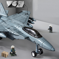 PANDAS 1:64 Modèle de simulation de chasseur militaire en métal moulé sous pression, jouet avec effets sonores et lumineux, fonction de recul, pile bouton, multicolore