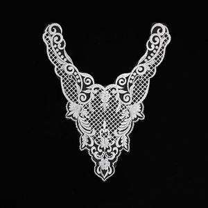 Wholesale Water Soluble Africa <strong>Lace</strong> Collar <strong>Lace</strong> <strong>Appliques</strong> with Beads/ Sequin for DIY Decoration - Product Image 3
