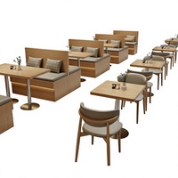 Ensemble table et chaises commercial moderne et minimaliste, tables carrées, pour restaurants coréens BBQ Mala Tang, banquettes de salle à manger, salons de thé et de desserts