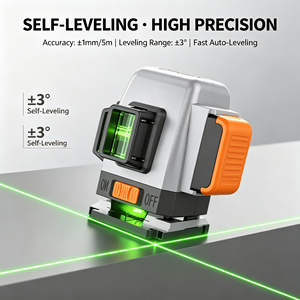 Niveau laser professionnel 3D 8 lignes à lumière verte LD, haute précision ±1mm/7m, auto-nivelant pour la construction intérieure et <span class=keywords><strong>extérieure</strong></span> - Product Image 2