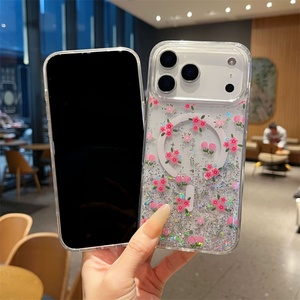 เคสโทรศัพท์ลายดอกไม้ผีเสื้อ 3 มิติ ซิลิโคน สำหรับ iPhone 16 15 14 13 12 11 Pro Max, เคสแม่เหล็กสำหรับ iPhone 17 Pro Max ลายดอกไม้ - Product Image 3