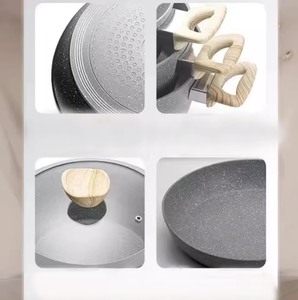 Ensemble de 10 ustensiles de cuisine antiadhésifs, revêtement <span class=keywords><strong>en</strong></span> granit, casseroles et poêles <span class=keywords><strong>en</strong></span> aluminium moulé sous pression, compatibles avec l'induction, sans PFOA, ensemble d'ustensiles de cuisine - Product Image 6