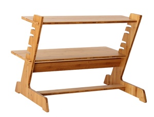 Support d'ordinateur portable ergonomique réglable en bambou, refroidissant, support vertical pour bureau, maison, vente en gros, logo personnalisé, OEM - Product Image 3