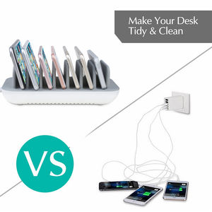 <span class=keywords><strong>Station</strong></span> de charge USB-C intelligente, portable, publique, rapide, <span class=keywords><strong>7</strong></span> ports, pour téléphone portable, tablette, hôtel, restaurant, bureau, maison - Product Image 2