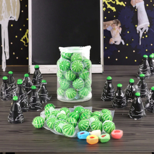Venta directa de fábrica Halal 3D Popping Candy Fruit Sandwich Evil Pumpkin Halloween Candy Funny Hot Style Bottle Fruity - Product Image 1