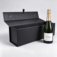 Boîte à vin avec fermeture magnétique et couvercle pour une bouteille en boîte rigide avec papier spécial