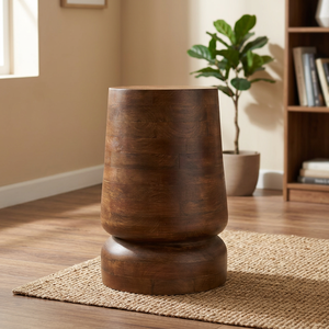 Tabouret en bois artisanal à motif animalier - Design moderne du milieu du siècle - Marron |   Utilisation en extérieur, vente en gros OEM - Product Image 3