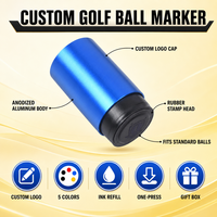 Marqueur de balle de golf personnalisé OEM, étui en aluminium, outil de marquage de balle, sceau de logo pour accessoires de golf, cadeau