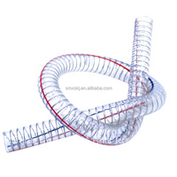 Tuyau flexible en PVC renforcé de fil d'acier spiralé haute pression transparent de 8 mm de diamètre intérieur, usage agricole, épaissi, conforme à la norme ISO