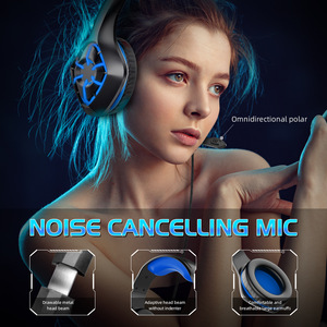 Juego de auriculares con cancelación de ruido Usb de 3,5 Mm con cable, auriculares para juegos de ordenador, auriculares de colores para jugadores con micrófono - Product Image 3