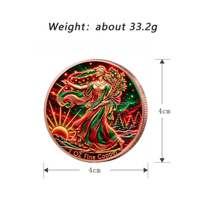 1 Ons Koin Tembaga Murni .999 Bulat Berlapis Warna Walking Liberty Koin Koleksi Cetak Berwarna Koin Peringatan Liberty AS - Product Image 3