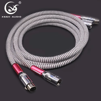YIVO XSSH HIFI 7N PCOCC OFC 2 Core 8MM Argent Plaqué Cuivre Dia. Ligne de signal de câble audio pour microphone XLR pour amplificateur CD