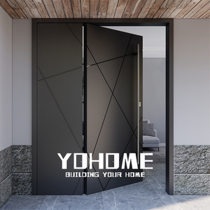 Puertas de seguridad europeas de alto estándar para casa puertas exteriores <span class=keywords><strong>blindadas</strong></span> para casas porte blinde Maison puerta delantera negra - Product Image 2