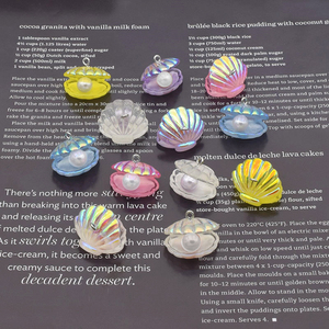 Pendentifs en résine 3D en forme de coquillage perlé pour la fabrication de bijoux DIY (boucles d'oreilles, colliers, bracelets), accessoires de porte-clés faits à la main, breloques - Product Image 2