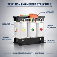 Transformateur de contrôle triphasé sur mesure 2500VA à double enroulement, bobine en cuivre, noyau en acier, 50 Hz 60 Hz, alimentation industrielle