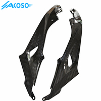 AKOSO Kit de carénage de panneau de plaque latérale de réservoir de carburant de moto en fibre de carbone sèche Twill Wave pour BMW S1000RR 2015-2018