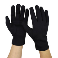 Mode chaud automne hiver polaire épaissie confortable résistant au froid gants en nylon noir avec doublure brossée