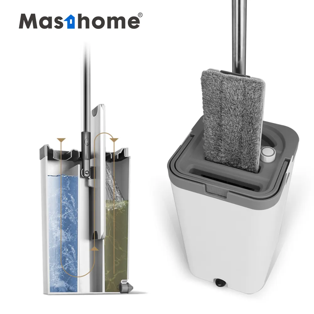 Masthome Wet and Dry Separate microfiber cleaning mop with hands free bucket mop and easy to use