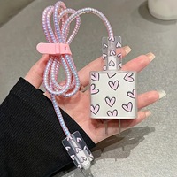 Protector de Cable con Diseño de Corazón, Funda Protectora para Cable de Datos y Cargador, Protector de Cable para Cargador de iPhone de 20W