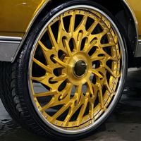 Jantes en alliage d'aluminium forgé à deux pièces, finition chrome doré, 24 et 26 pouces, compatibles avec Chevy C10, Cutlass, Impala, Monte Carlo