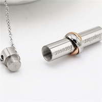 Collier urne commémorative en acier inoxydable pour enfants, motif Orthodoxe 'Ensemble pour Toujours', pour cendres, écologique, durable, hermétique, parfumé