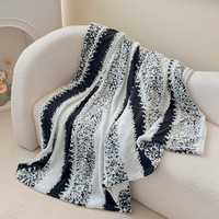Plaid en polaire jacquard cationique à rayures flocon de neige, doux et confortable, vente en gros pour canapé, lit, sieste au bureau
