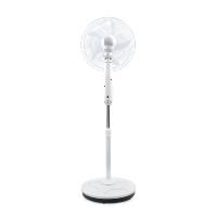 Ventilateur de table solaire rechargeable AC/DC de haute qualité 16/18 pouces avec minuterie 1H, alimenté par batterie, hauteur réglable, en plastique, pour extérieur