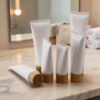 Tubos Exprimibles con Tapas de Bambú para Pasta de Dientes, Loción, Crema de Manos, Ideales para Baño, Viajes y Uso Diario, Tubo Cosmético de 30 a 200 ml