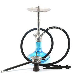 Factory Direct Wholesale Mix Color 50cm Stainless Steel Classic Glass Base <strong>Hookah</strong> Smoking Water <strong>Pipe</strong> for Bar Household Daily Use - Product Image 3